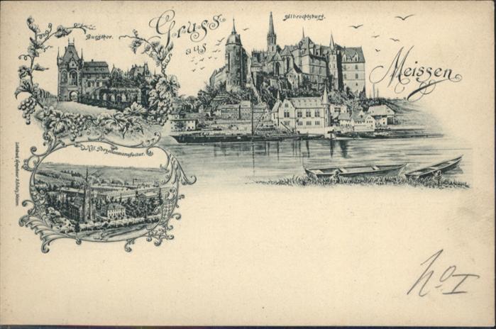 Meissen Elbe Sachsen Meissen Albrechtsburg Burgthor Porzella