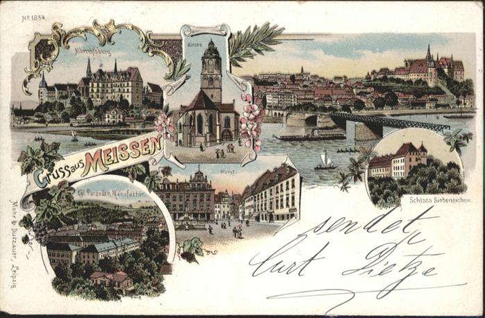 Meissen Elbe Sachsen Meissen Kirche Markt Albrechtsburg Schl