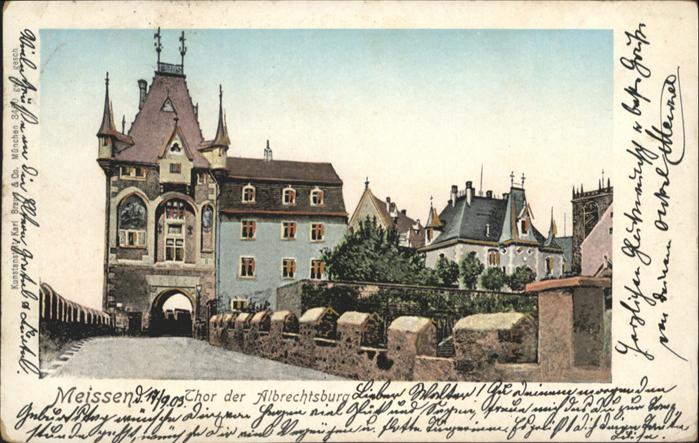 Meissen Elbe Sachsen Meissen Tor Albrechtsburg Goldfensterka