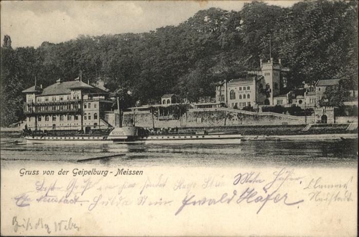 Meissen Elbe Sachsen Meissen Geipelburg Dampfer Aussig