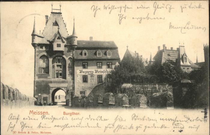 Meissen Elbe Sachsen Meissen Burgthor