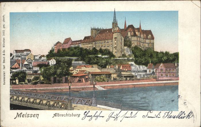 Meissen Elbe Sachsen Meissen Albrechtsburg Goldfensterkarte