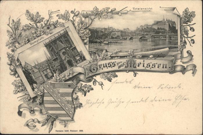 Meissen Elbe Sachsen Meissen Domplatz Wappen