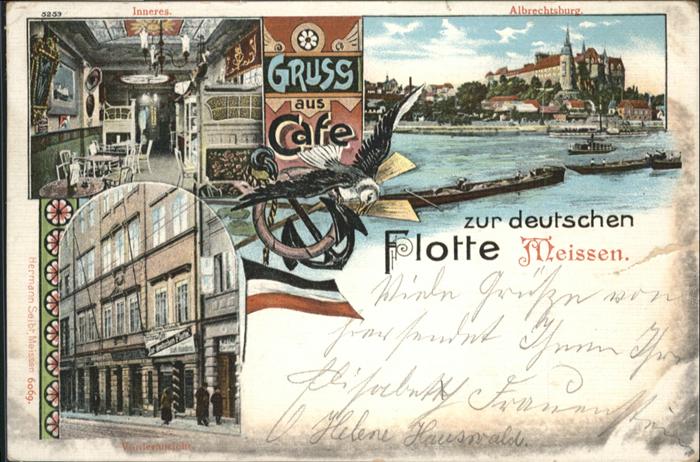 Meissen Elbe Sachsen Meissen Cafe zur Deutschen Flotte Anker