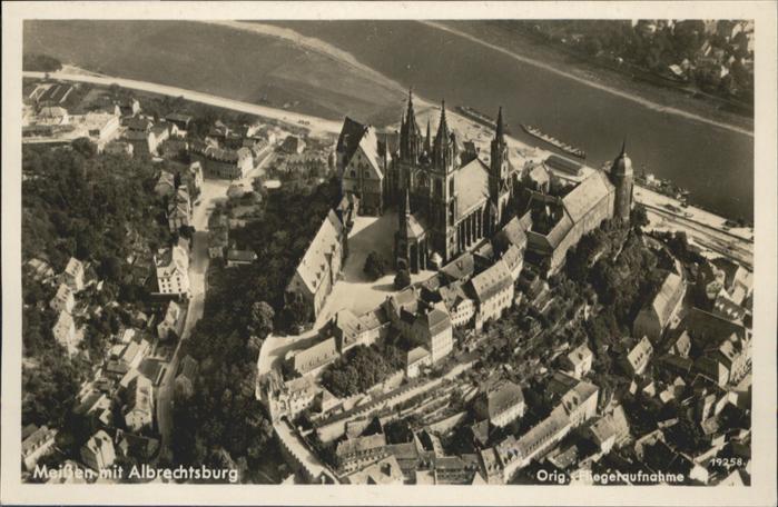 Meissen Elbe Sachsen Meissen Fliegeraufnahme Albrechtsburg