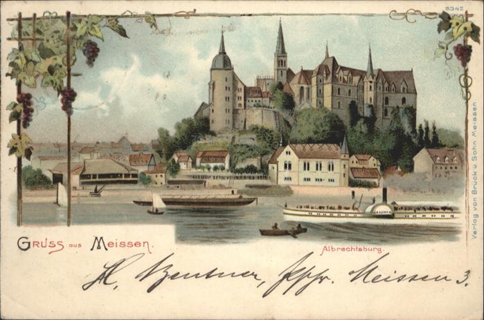 Meissen Elbe Sachsen Meissen Albrechtsburg Dampfer