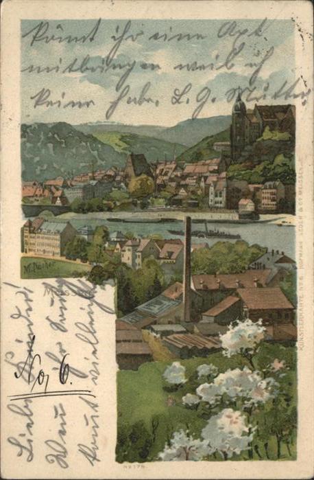 Meissen Elbe Sachsen Meissen Künstler M. Näther x