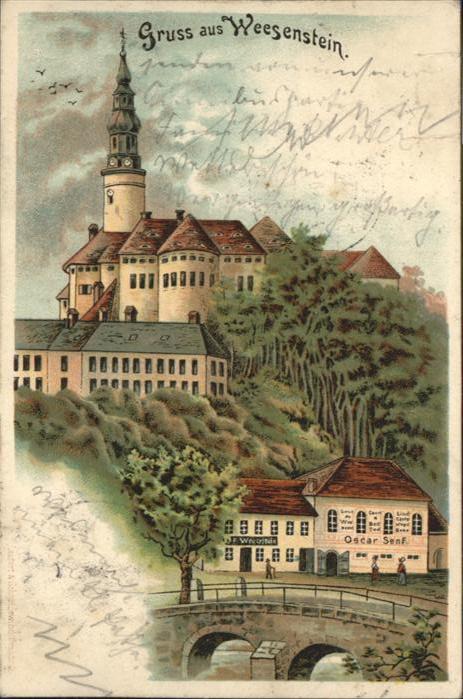 Weesenstein Brücke Gasthof Oscar Senf