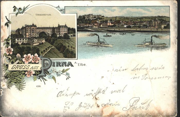 Pirna Elbe Sachsen Sonnenstein Schiff