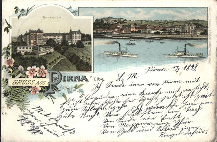Pirna Elbe Sachsen Sonnenstein Schiff