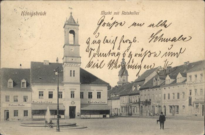 Koenigsbrueck rkt Ratskeller Brunnen Polizei Wache x