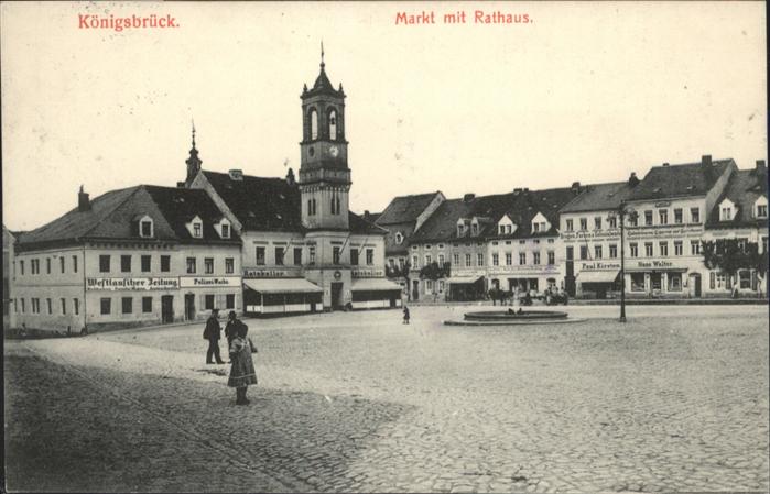 Koenigsbrueck rkt Rathaus  Brunnen Ratskeller Polizei