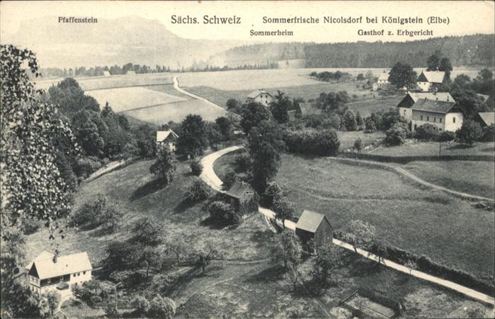 Koenigstein Saechsische Schweiz affenstein Sommerheim Gasthof zum Erbge