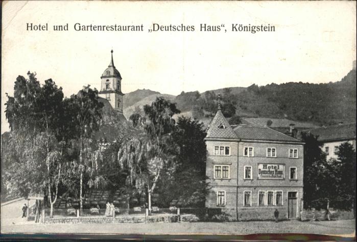 Koenigstein Saechsische Schweiz tel Restaurant Deutsches Haus Werbekart