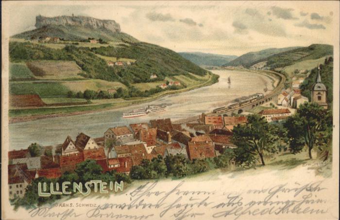 Koenigstein Saechsische Schweiz lienstein Elbe x
