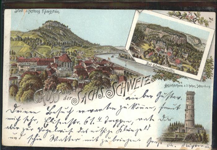 Koenigstein Saechsische Schweiz hweizermühle Sächsische Schweiz Aussich