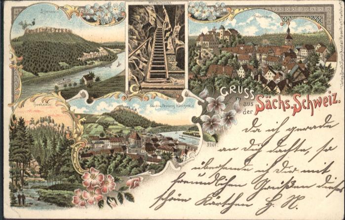 Koenigstein Saechsische Schweiz lienstein Hohenstein Festung x