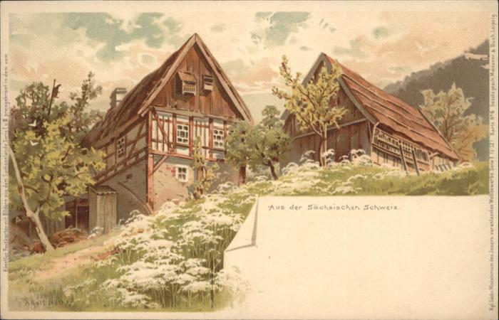 Bad Schandau [?] Sächsische Schweiz Künstler Adolf N