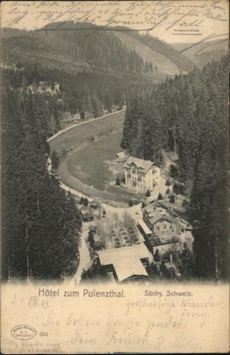 Hohnstein [Stempelabschlag] Hotel Zum Polenzthal