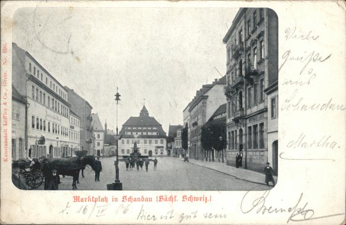 Bad Schandau Marktplatz Kutsche Brunnen
