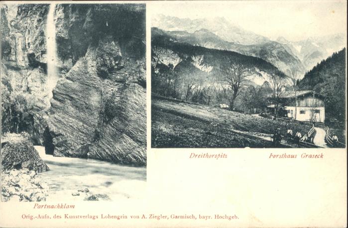 Garmisch-Partenkirchen Partnachklam Dreitorspitz Forsthaus Gra