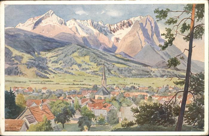 Partenkirchen nach einem Original Aquarell