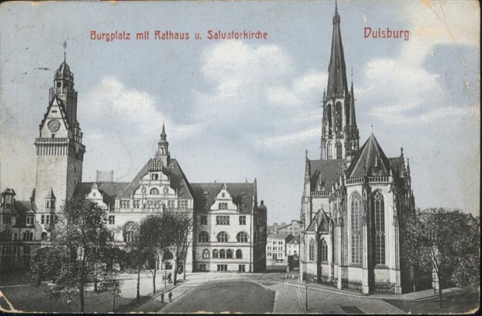 Duisburg Ruhr Duisburg Burgplatz Rathaus Salvatorkirc