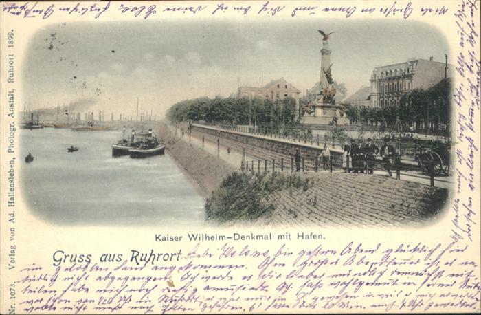 Ruhrort Kaiser Wilhelm Denkmal Hafen
