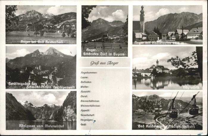 Anger Bad Reichenhall Anger Koenigssee Predigtstuhlbahn Hochstaufen