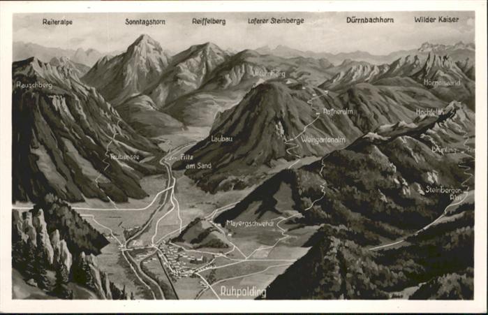 Ruhpolding Panoramakarte Reiteralpe Loferer Steinberge Wilder Kaiser