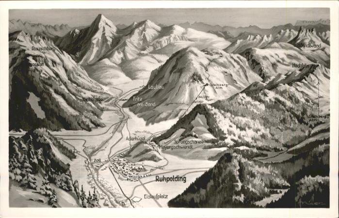 Ruhpolding Panoramakarte Rauschberg Hochfelln