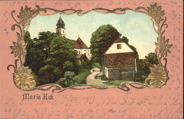 Maria Eck Prägedruckkarte