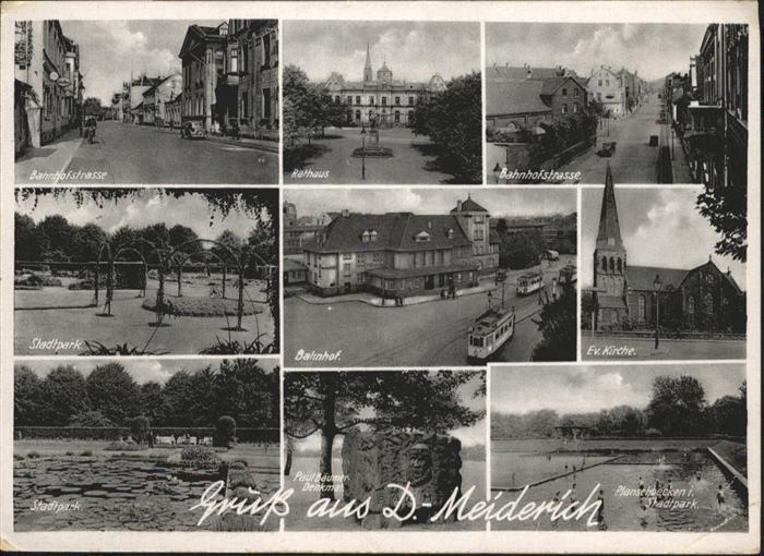 Meiderich Bahnhofstrasse Rathaus Stadtpark Bahnhof Strassenbahn Paul Baeumer Den