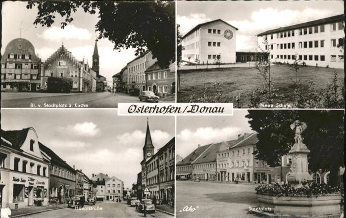 Osterhofen Stadtplatz Schule Hauptstrasse Brunnen
