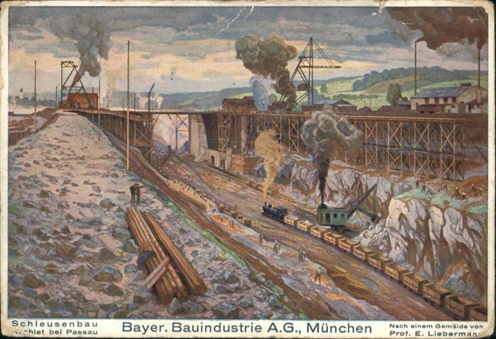 Muenchen Bauindustrie AG Schleusenbau nach einem