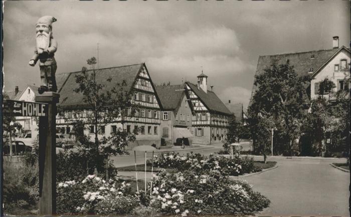 Laichingen Marktplatz Zur Höhle Wegweiser