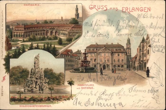 Erlangen Orangerie Schlossgartenbrunnen Marktpla