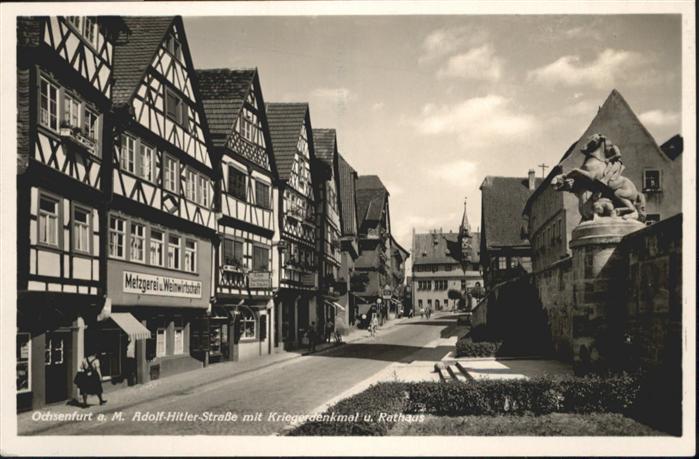 Ochsenfurt A.H. Strasse Kriegerdenkmal Rathaus
