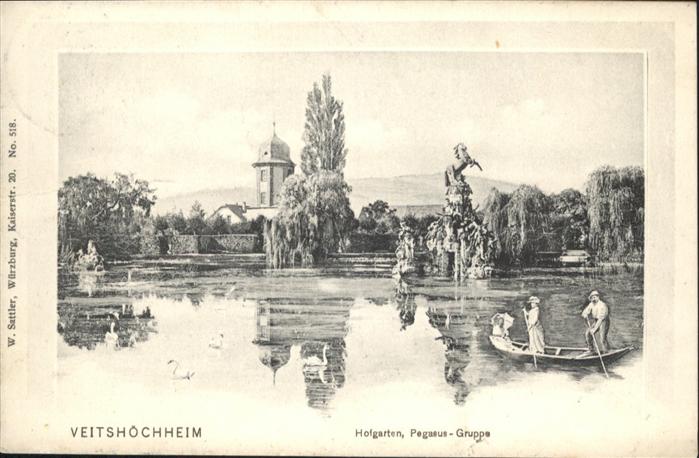Veitshoechheim Wuerzburg Bayern Hofgarten Pegasius Gruppe Boot