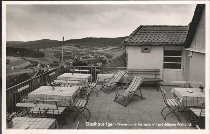 Schlossberg Heideck Gasthaus Igel Terrasse