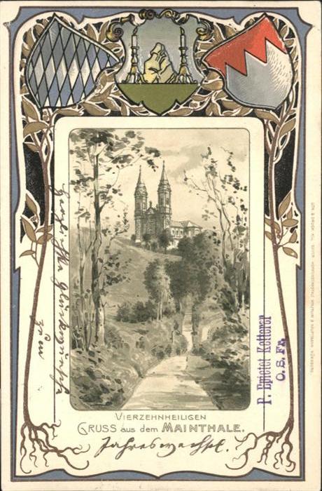 Vierzehnheiligen Mainthal Prägedruckkarte
