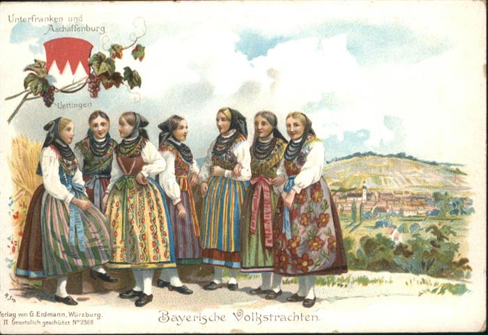 Aschaffenburg Main Bayerische Volkstrachten Unterfranken U