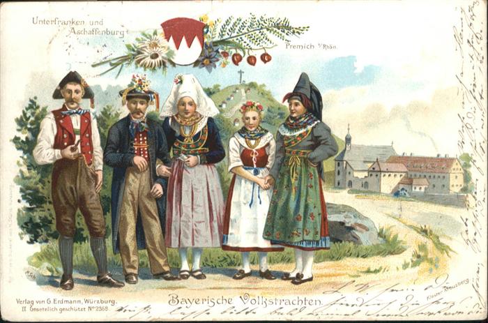 Aschaffenburg Main Bayerische Volkstrachten Unterfranken P
