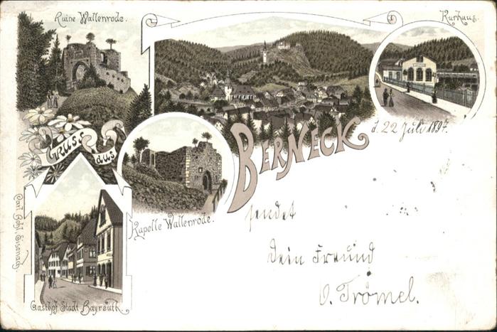 Bad Berneck Kapelle Wallenrode Kurhaus Gasthof Stad
