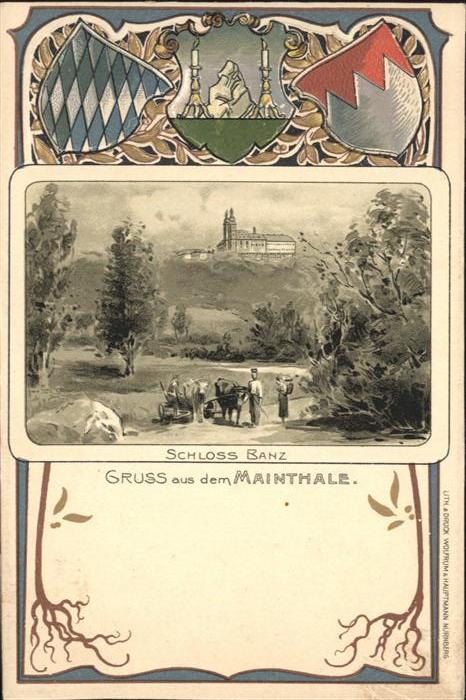 Schloss Banz Mainthale Prägedruckkarte