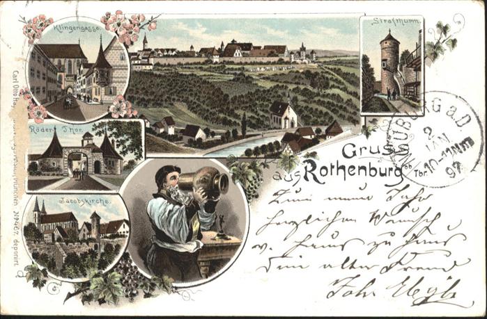 Rothenburg Tauber Klingengasse Rödertor Jacobskirche Stra
