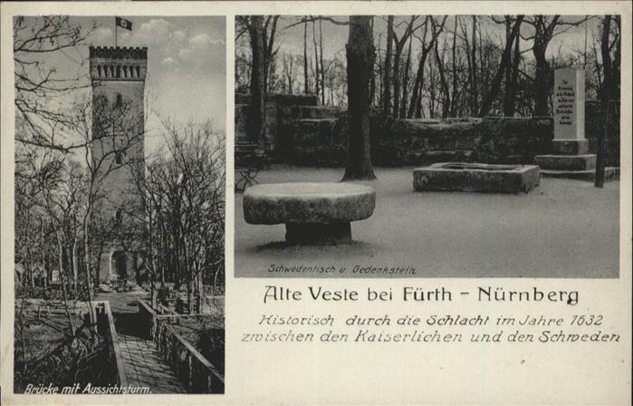 Fuerth Bayern Schwedentisch Gedenkstein Aussichtsturm Bruecke NZ4