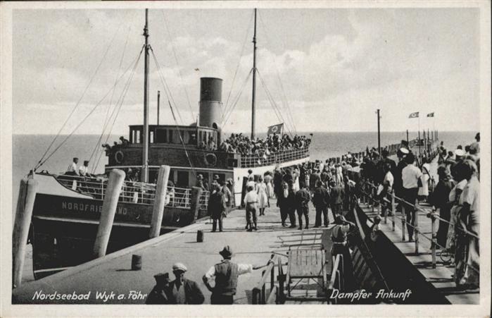 Wyk Foehr Dampfer Nordfriesland Ankunft