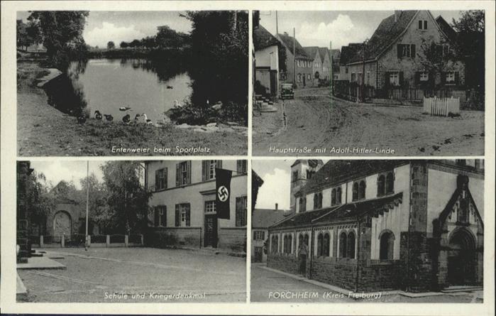 Forchheim Breisgau Hauptstrasse Schule Kriegerdenkmal