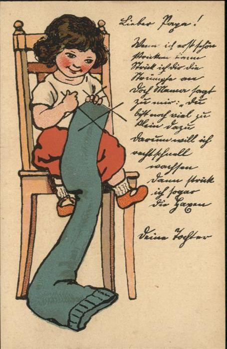 Handarbeit stricken Kind Mädchen